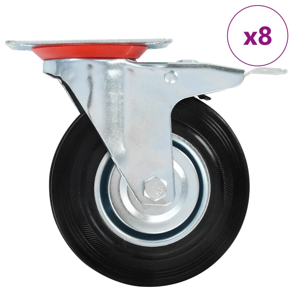 Vidaxl 8 st roues pivotantes 125 mm