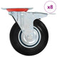 Vidaxl 8 st roues pivotantes 125 mm