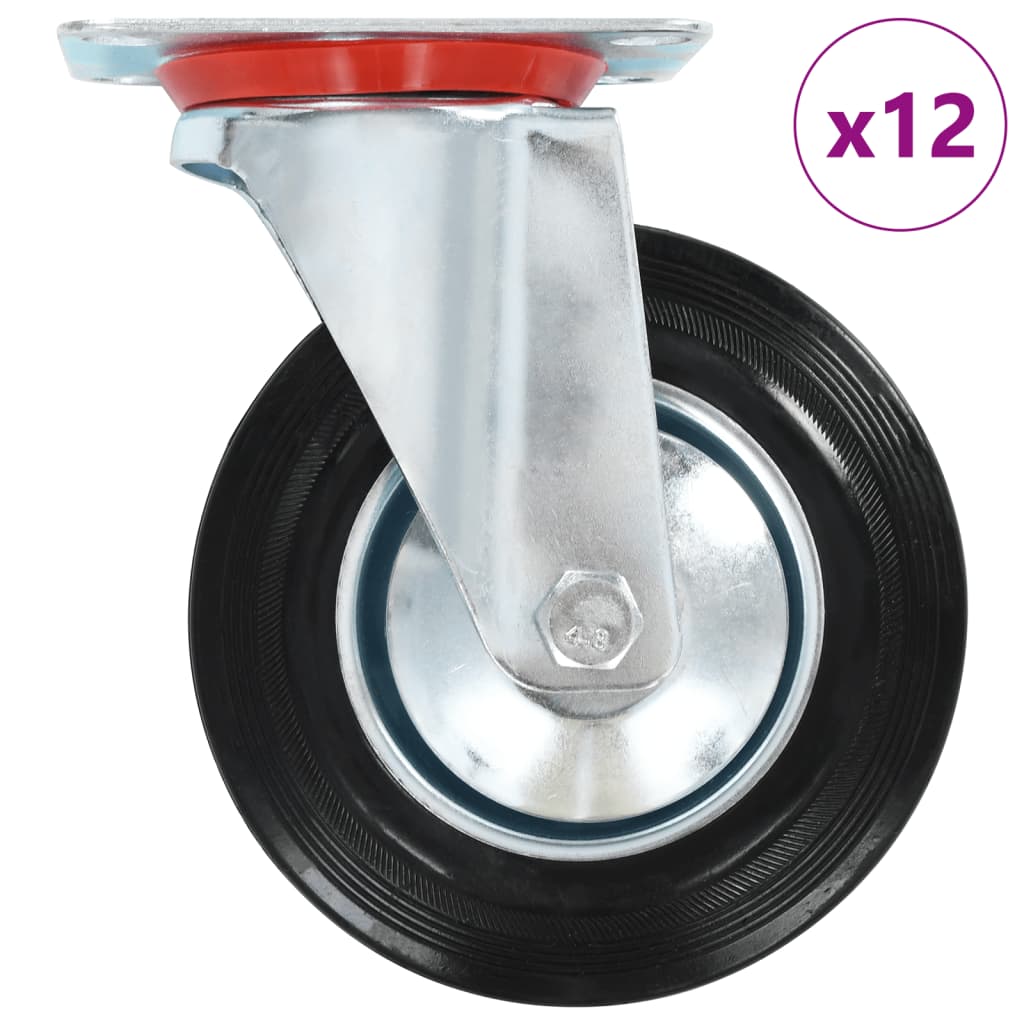 Vidaxl 12 st roues pivotantes 160 mm