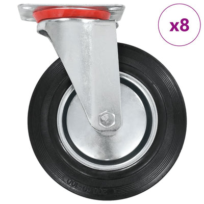 Vidaxxl 8 pcs roues pivotantes 200 mm