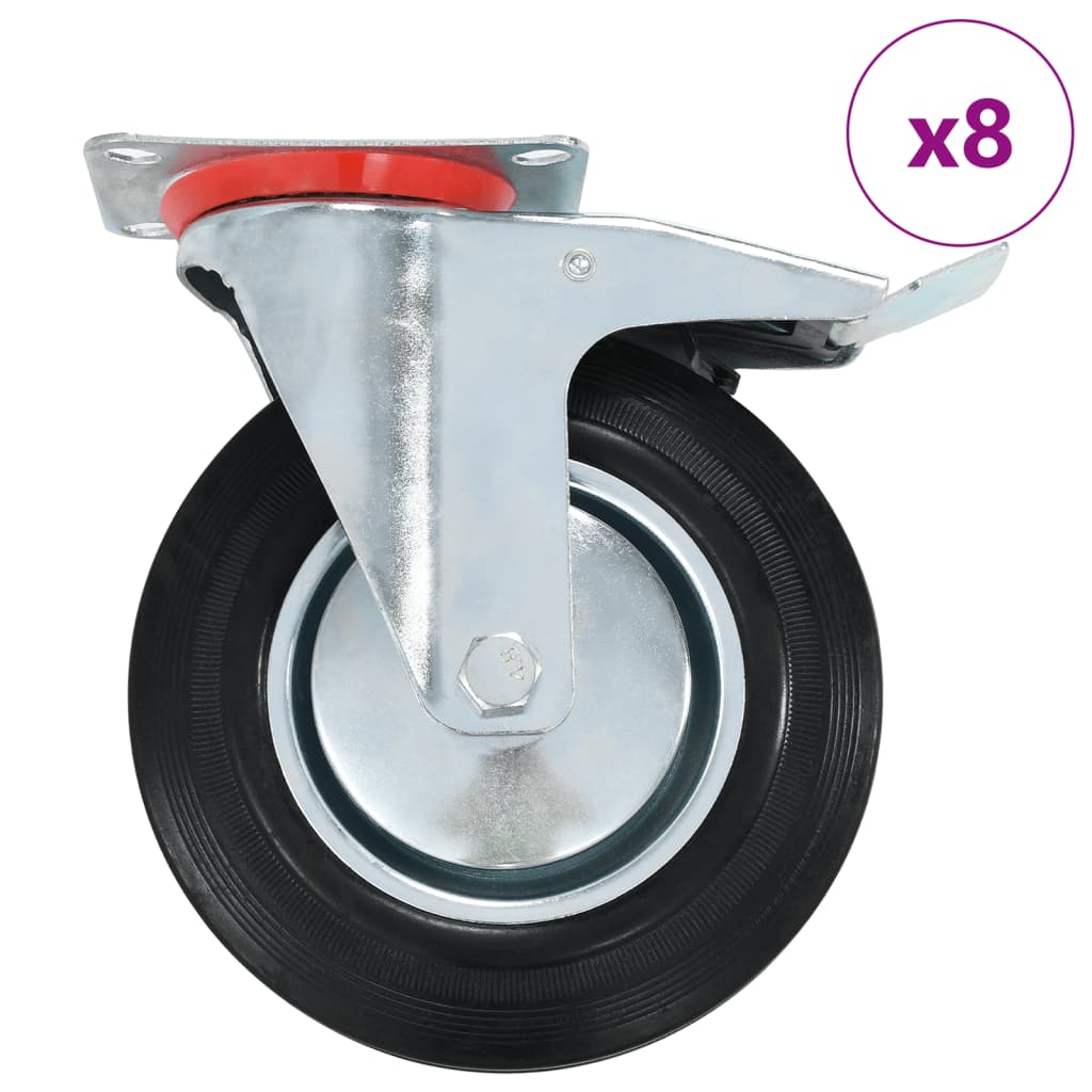 Vidaxxl 8 pcs roues pivotantes 200 mm