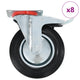 Vidaxxl 8 pcs roues pivotantes 200 mm