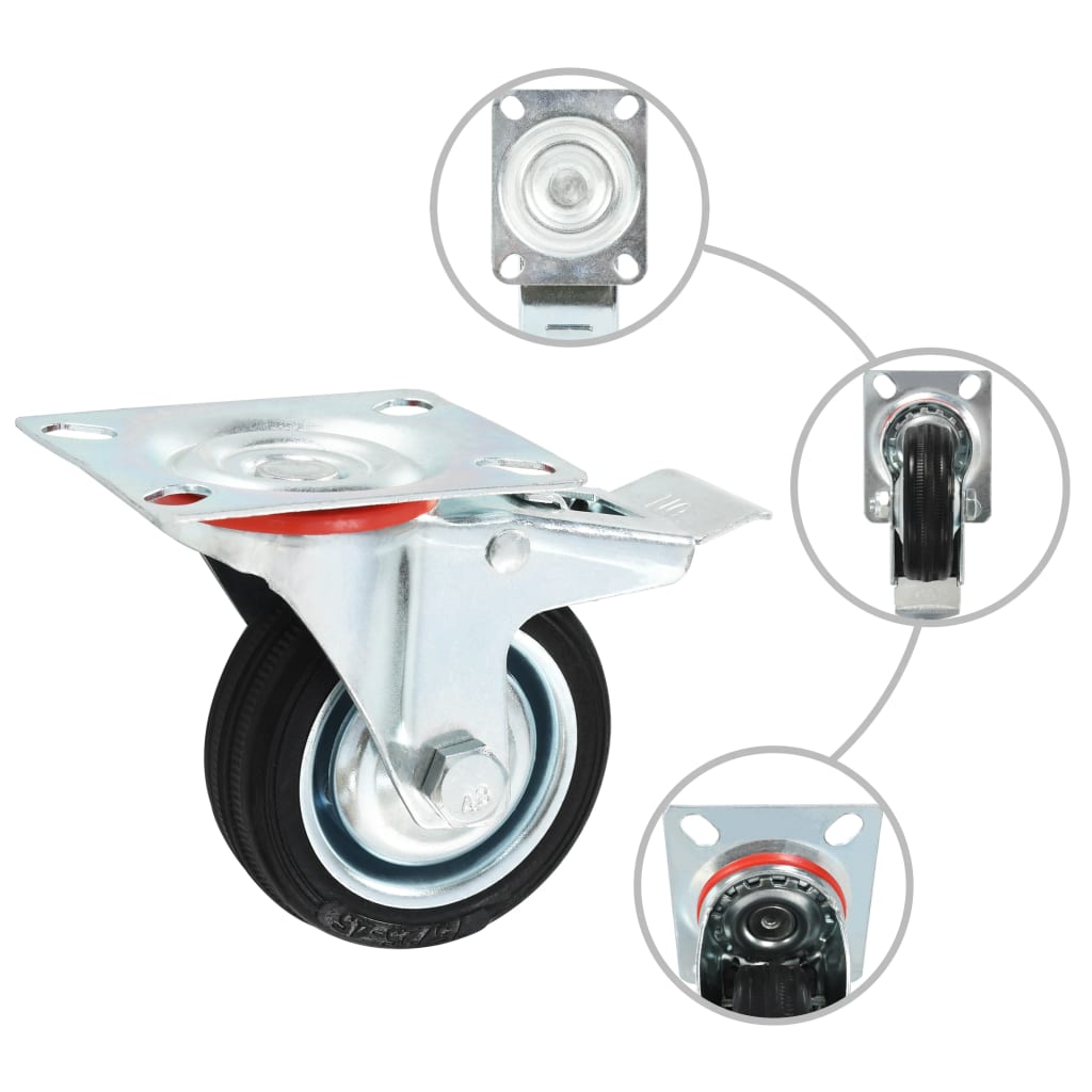 Vidaxl 8 st roues pivotantes 75 mm