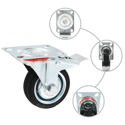 Vidaxl 24 st roues pivotantes 75 mm