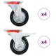 Vidaxl 8 st roues pivotantes 100 mm