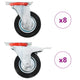 Vidaxl 16 st pivotant des roues 100 mm