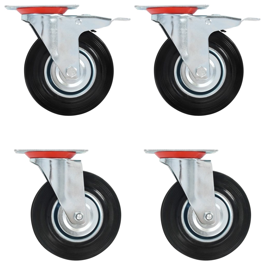 Vidaxl 8 st roues pivotantes 125 mm