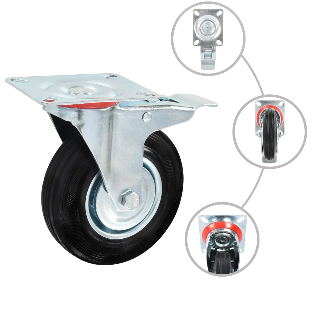 Vidaxl 8 st roues pivotantes 125 mm