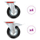 Vidaxl 8 st roues pivotantes 160 mm