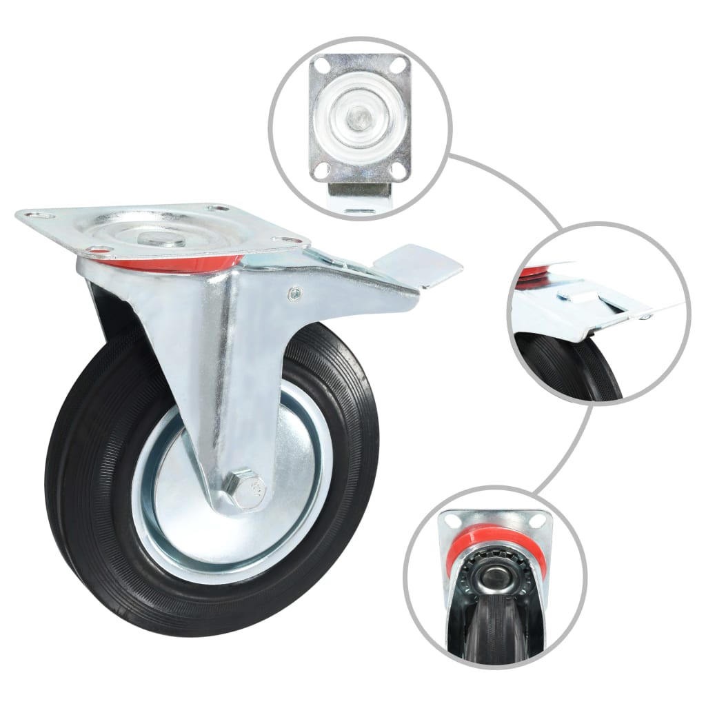 Vidaxxl 8 pcs roues pivotantes 200 mm