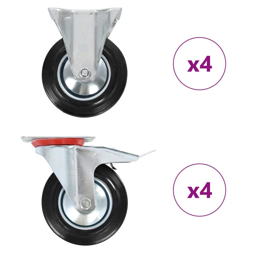 Vidaxl 8 st roues 160 mm