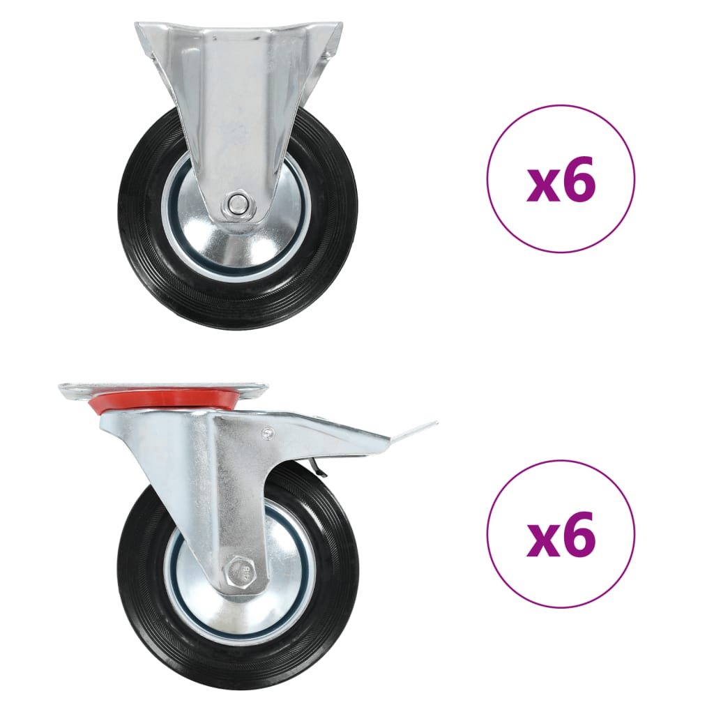 Vidaxl 12 st roues 160 mm