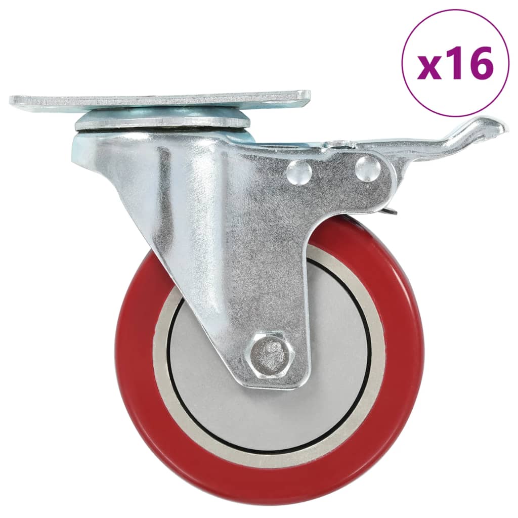 Vidaxl pivotant wielen 16 st 100 mm