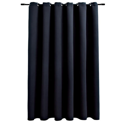 Vidaxl rideau occlusion avec anneaux en métal 290x245 cm noir