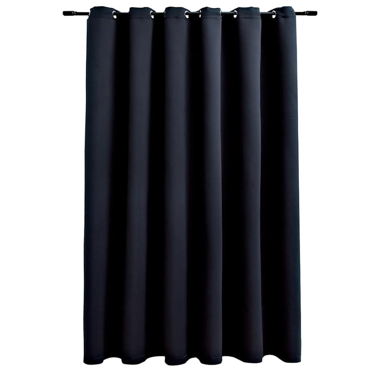 Vidaxl rideau occlusion avec anneaux en métal 290x245 cm noir