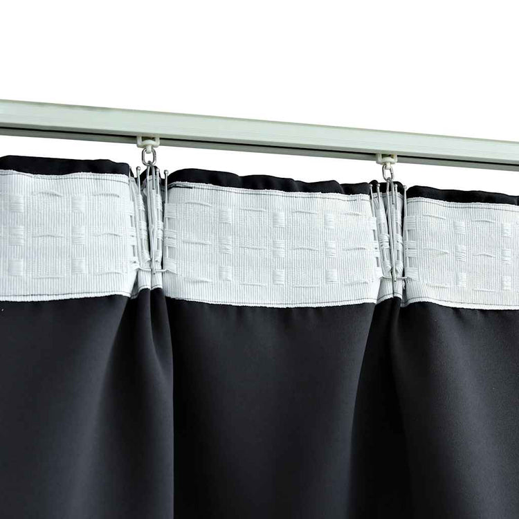 Vidaxl rideaux occlusion avec crochets 2 pcs 140x245 cm noir