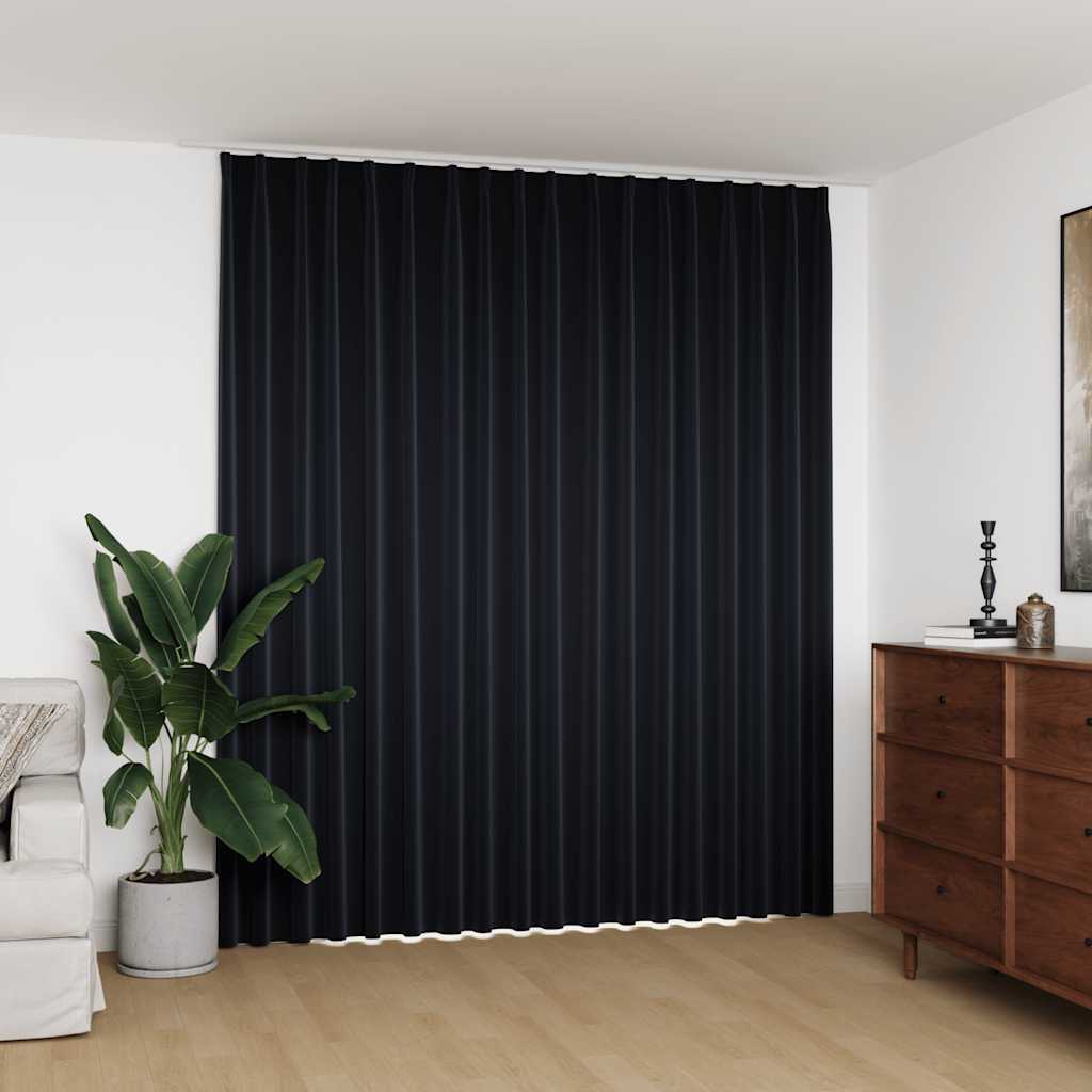 Rideau vidaxl accablant avec des crochets 290x245 cm noir