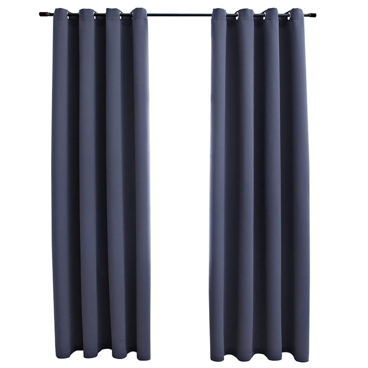 Vidaxx rideaux occultants avec anneaux 2 pcs 140x175 cm anthracite