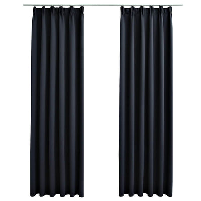 Vidaxl rideaux s'assombrissant avec des crochets 2 st 140x225 cm anthracite