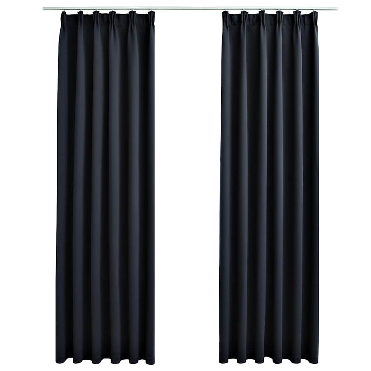 Vidaxl rideaux Blackout avec des crochets 2 st 140x245 cm anthracite