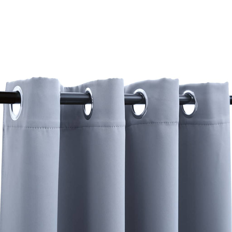 VidaXL rideau occultant avec anneaux métalliques 2 pcs 140x175 cm gris