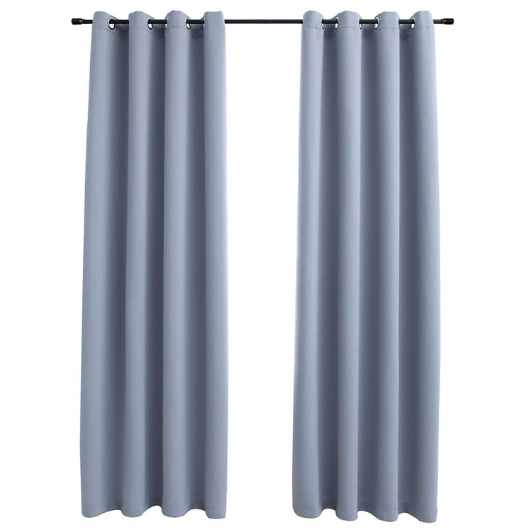 Rideau vidaxl accablant avec des anneaux en métal 2 st 140x225 cm gris