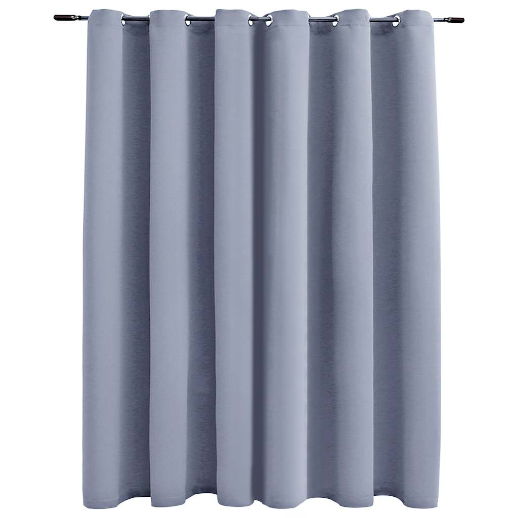 Vidaxl rideau occlusion avec anneaux en métal 290x245 cm gris