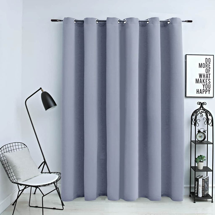Vidaxl rideau occlusion avec anneaux en métal 290x245 cm gris