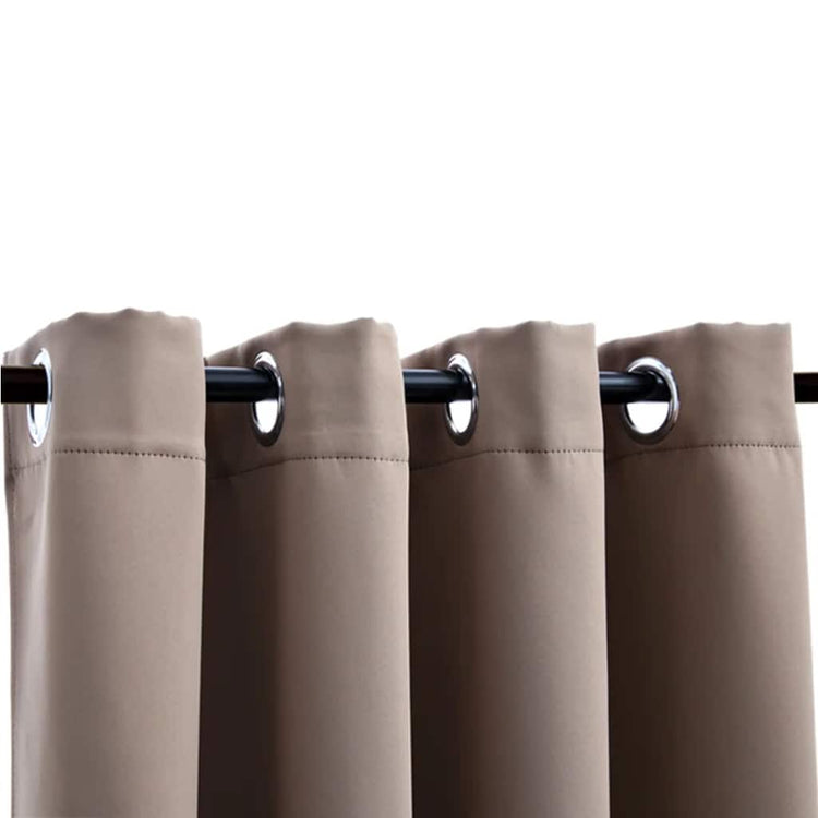 Vidaxl rideau accablant avec des anneaux en métal 290x245 cm taupe