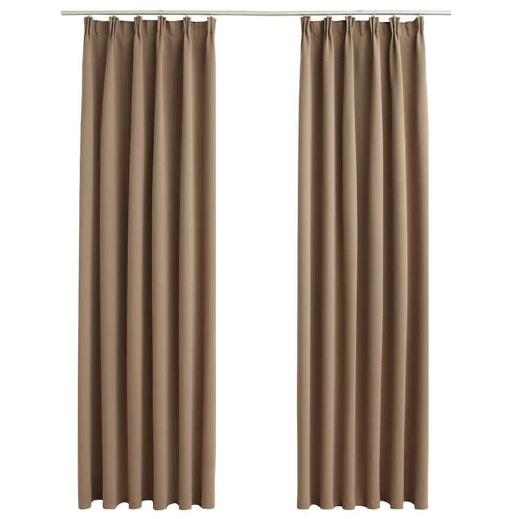 Vidaxx rideaux occultants avec crochets 2 pcs 140x175 cm taupe
