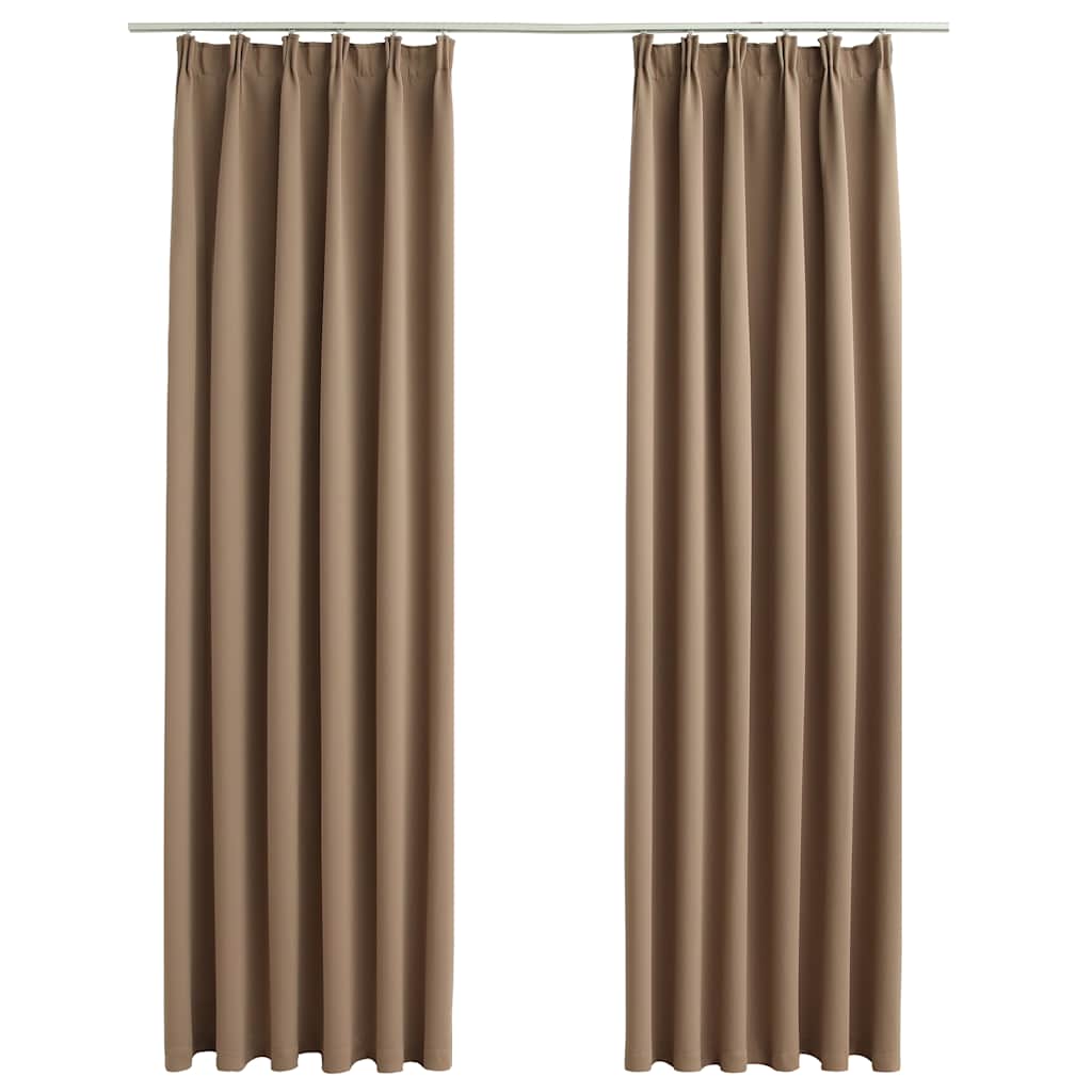 Vidaxl rideaux Blackout avec des crochets 2 PCS 140x225 cm taupe