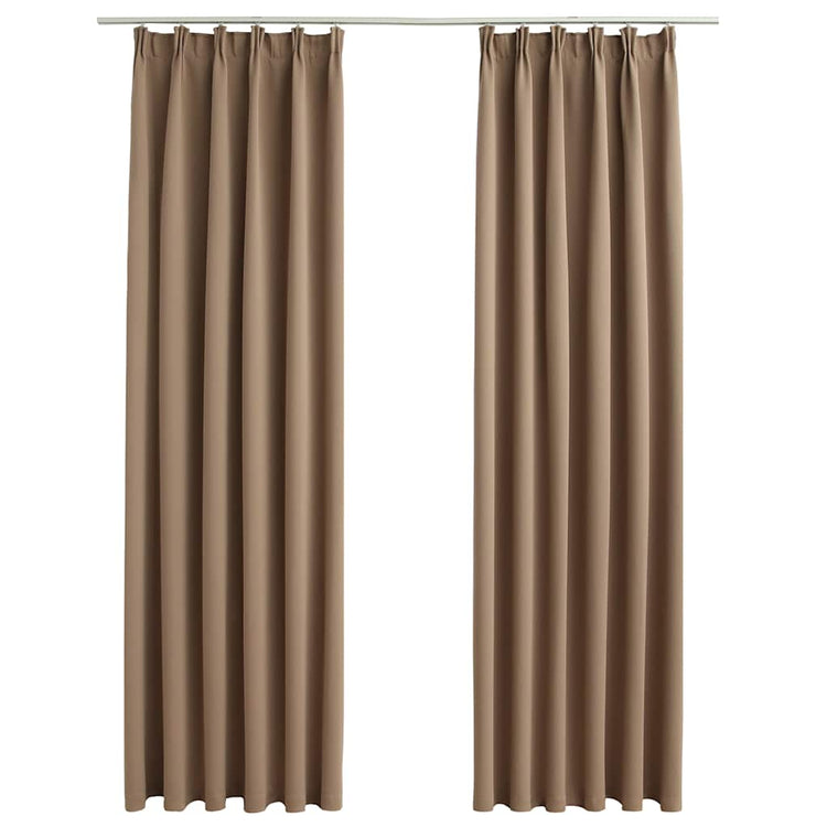 Vidaxl rideaux Blackout avec crochets 2 st 140x245 cm taupe