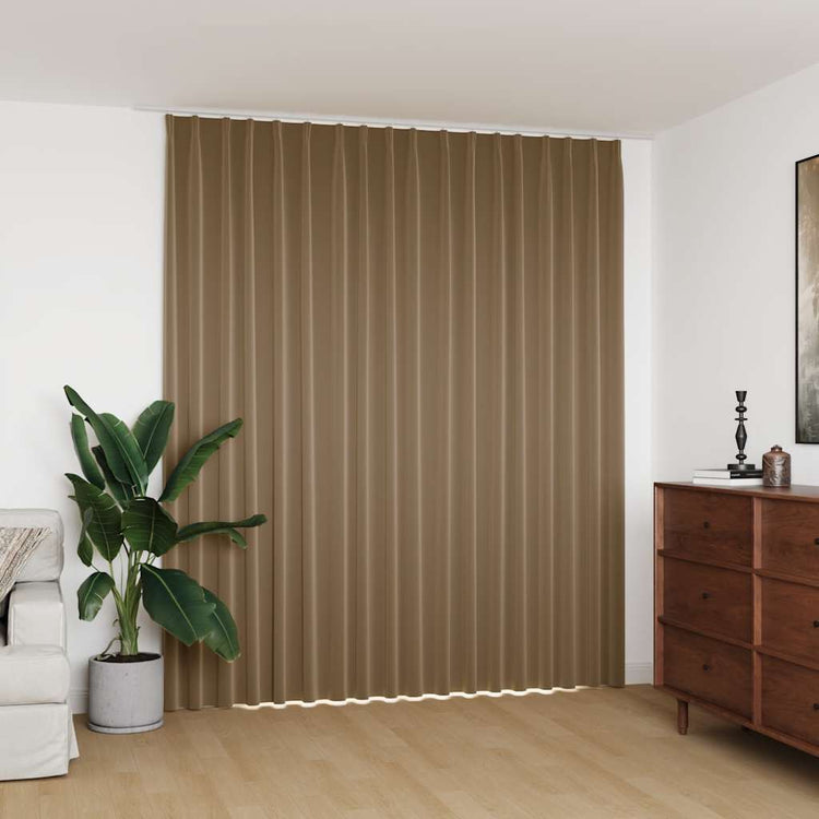 Vidaxl rideau noir avec des crochets 290x245 cm taupe