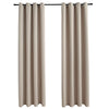 Vidaxl rideau accablant avec des anneaux métalliques 2 st 140x245 cm beige
