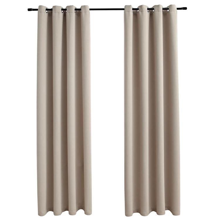 Vidaxl rideau accablant avec des anneaux métalliques 2 st 140x245 cm beige