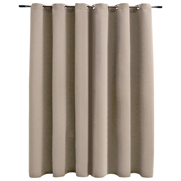 Rideau vidaxl accablant avec des anneaux en métal 290x245 cm beige
