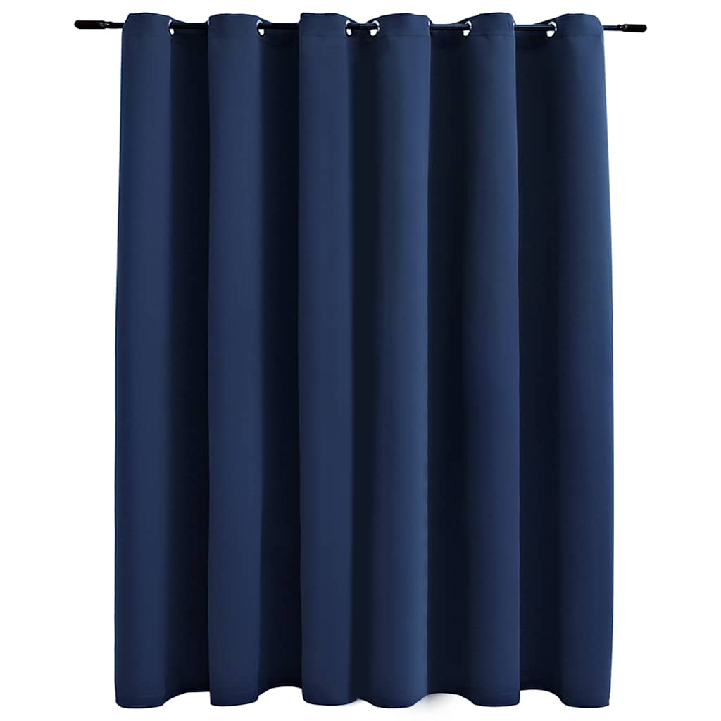 Rideau vidaxl accablant avec des anneaux en métal 290x245 cm bleu