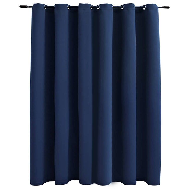 Rideau vidaxl accablant avec des anneaux en métal 290x245 cm bleu