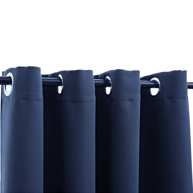 Rideau vidaxl accablant avec des anneaux en métal 290x245 cm bleu