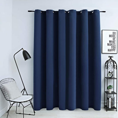 Rideau vidaxl accablant avec des anneaux en métal 290x245 cm bleu