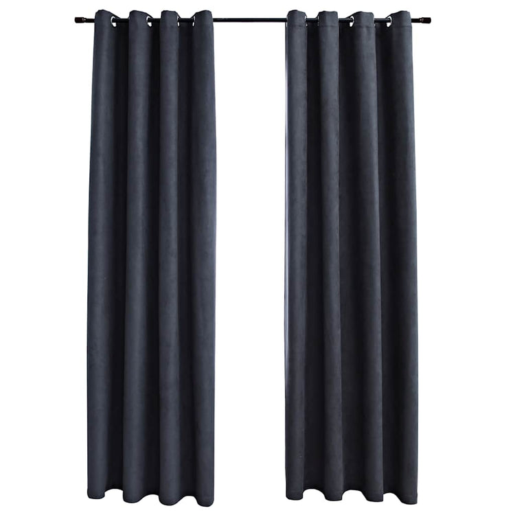 Vidaxl rideaux Blackout avec anneaux 2 ST 140x175 cm anthracite