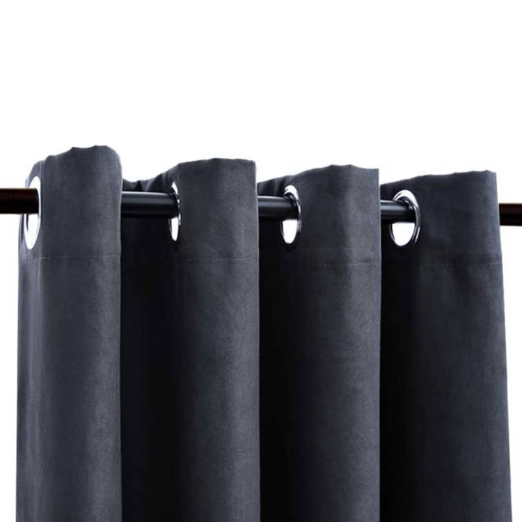 Vidaxl rideaux Blackout avec anneaux 2 ST 140x175 cm anthracite