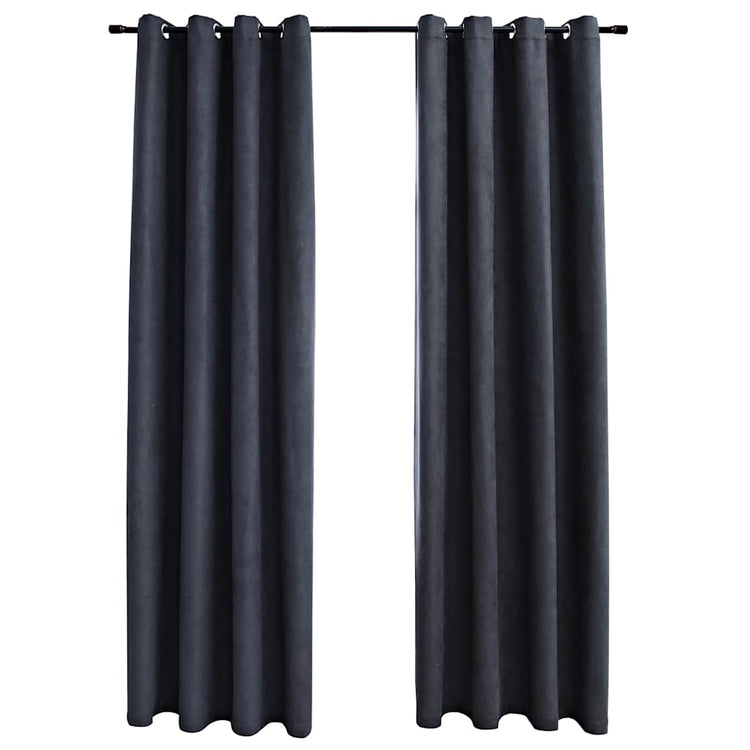 Vidaxl rideaux Blackout avec des anneaux 2 ST 140x245 cm anthracite