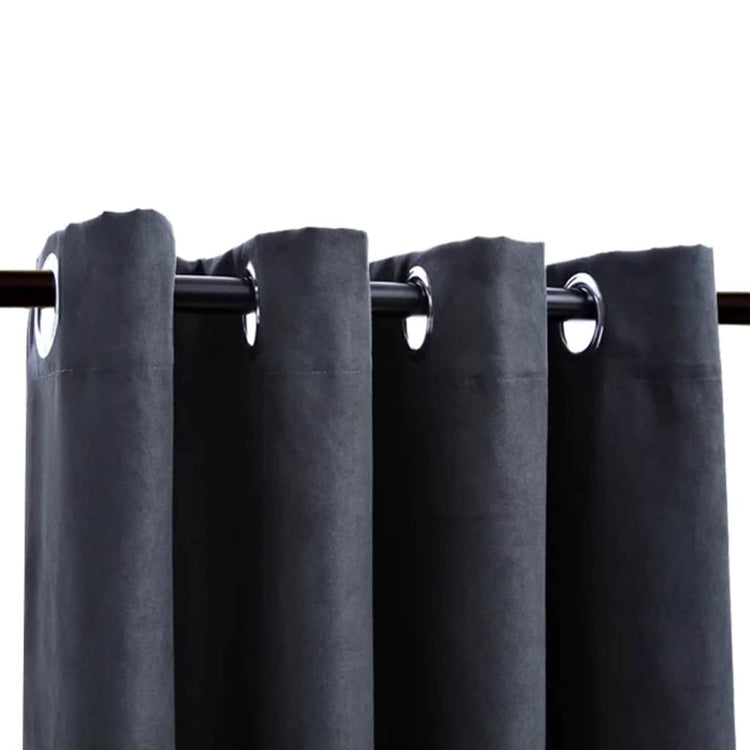 Vidaxl rideaux Blackout avec des anneaux 2 ST 140x245 cm anthracite
