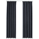 Vidaxl rideaux occlusion avec des crochets 2 pcs 140x175 cm anthracite - afbeelding 2