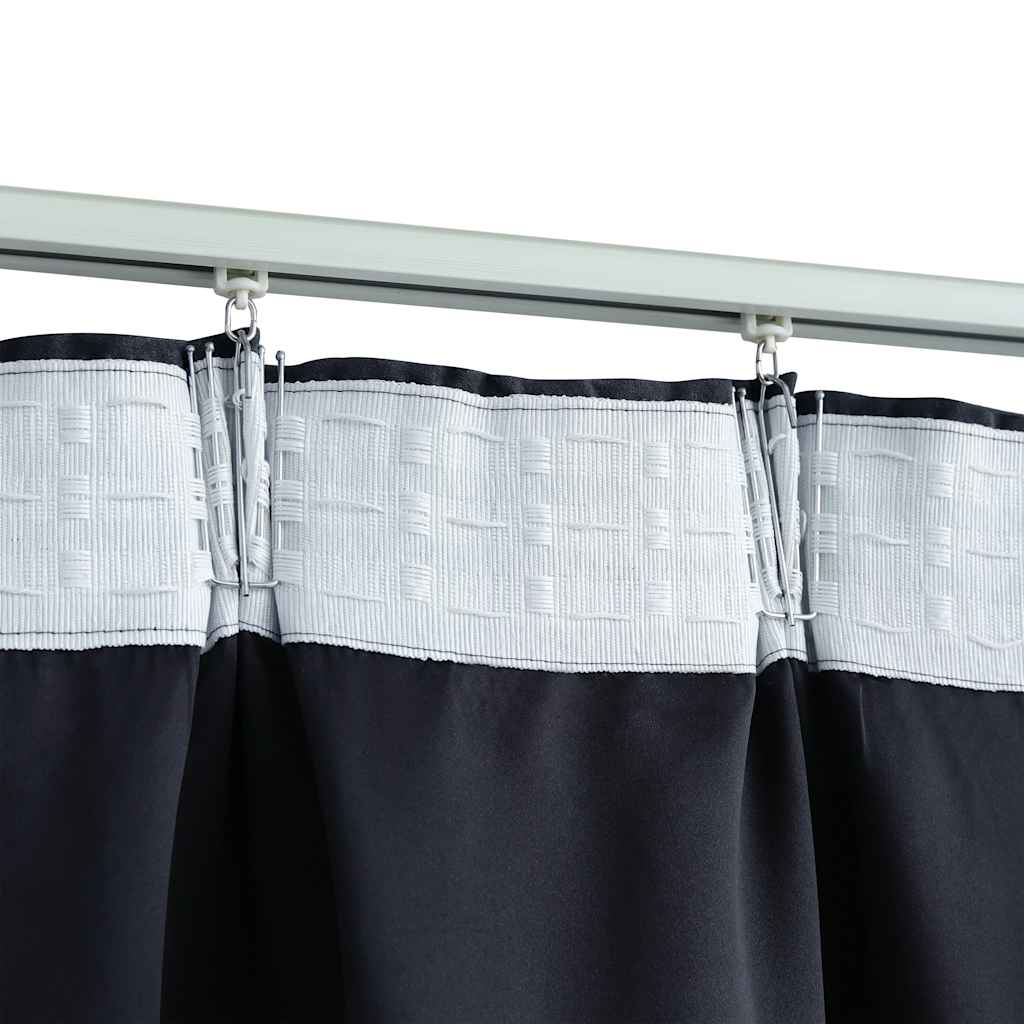 Vidaxl rideaux occlusion avec des crochets 2 pcs 140x175 cm anthracite