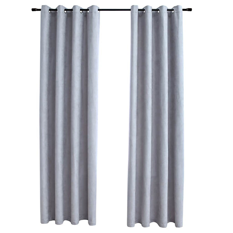 Rideau vidaxl accablant avec des anneaux en métal 2 st 140x175 cm gris