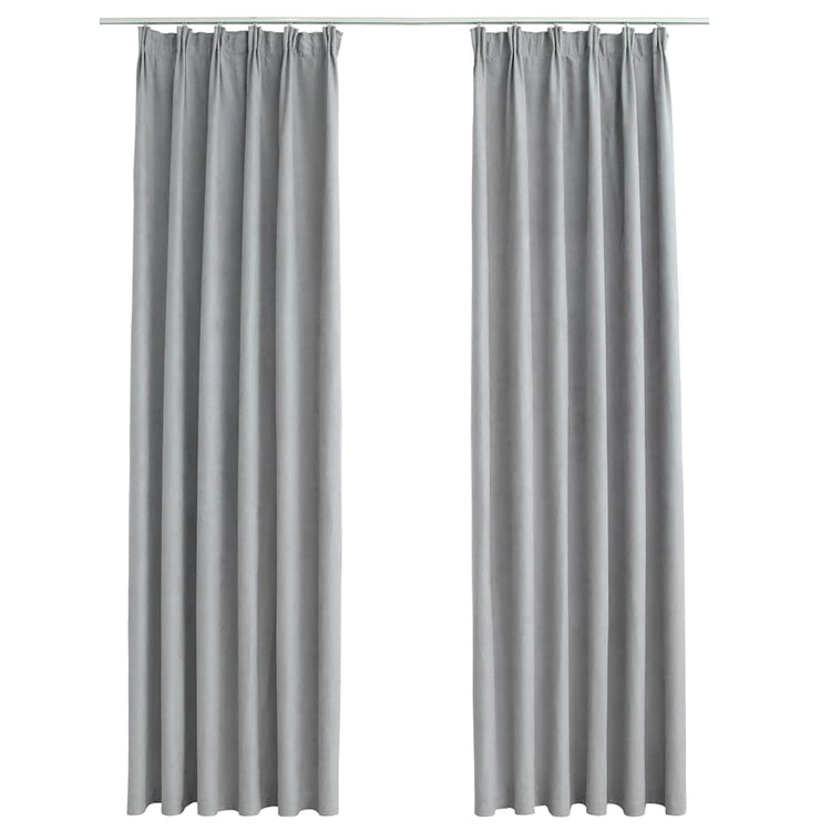 Vidaxl rideaux occultation avec crochets 2 PCS 140x225 cm Gray