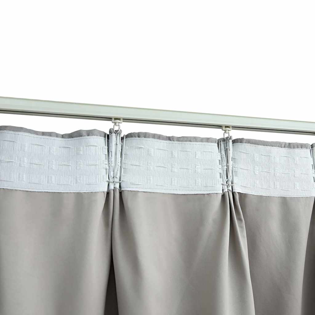 Vidaxl rideaux occultation avec crochets 2 PCS 140x225 cm Gray
