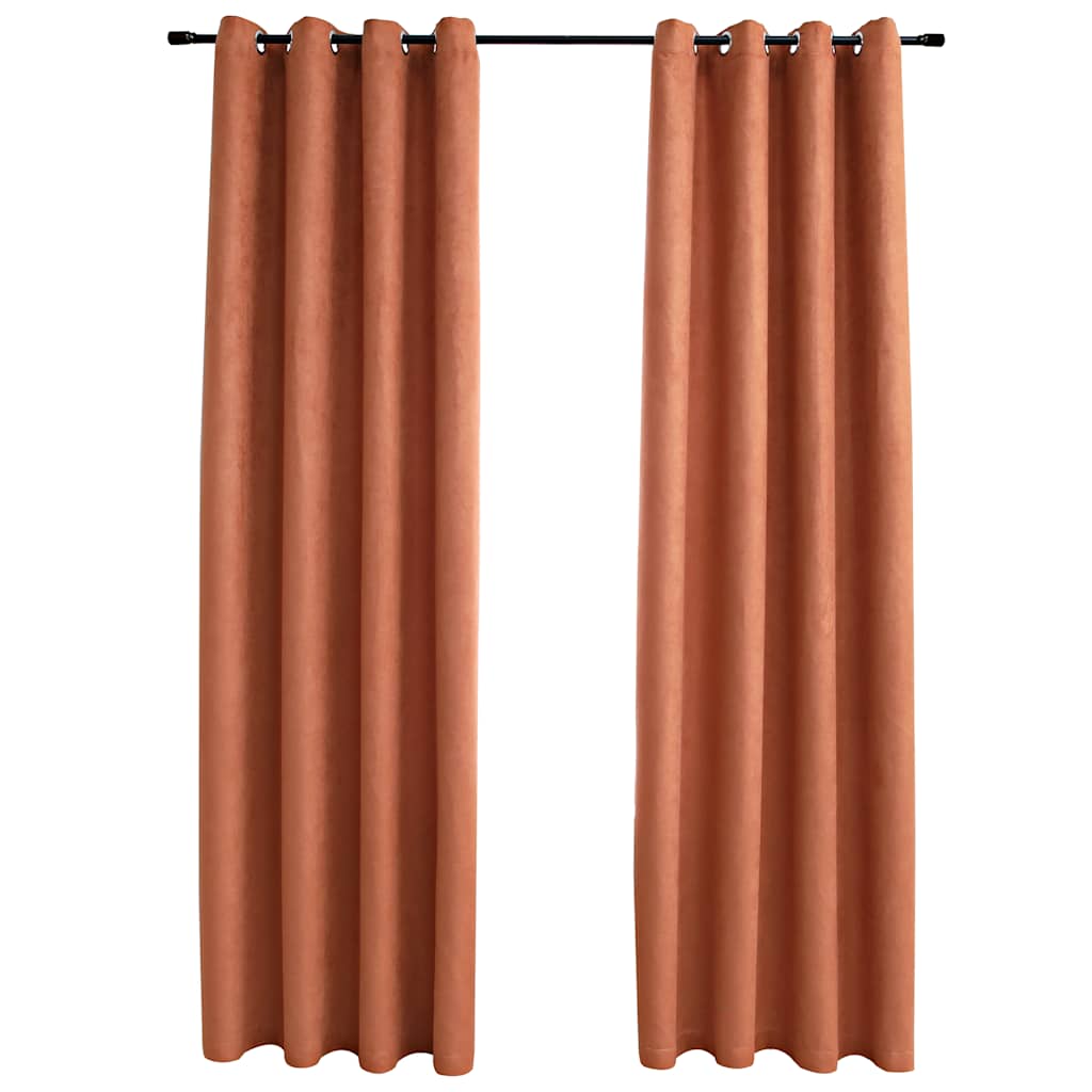Vidaxl rideaux occlusive avec anneaux 2 st 140x245 cm Couleur de rouille
